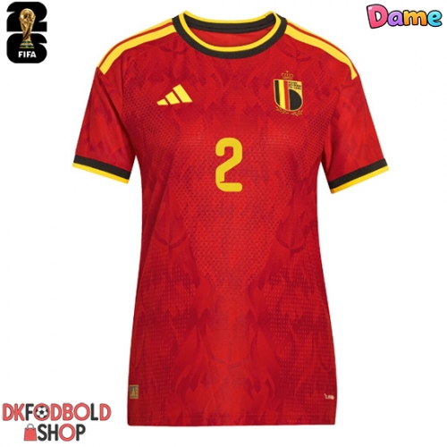 Belgien Zeno Debast #2 Hjemmebanetrøje Dame VM 2026 Kort ærmer